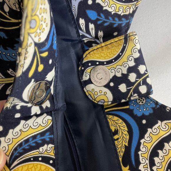 Vera Bradley Ella Blue Elephant Print Tote Bag 16x11 - Picture 11 of 16